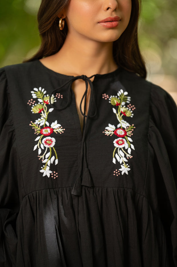 Black Embroidered Dress