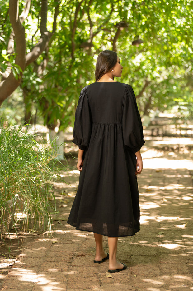 Black Embroidered Dress