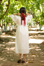 White Dobby Wrap dress