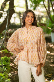 Peach Floral Top