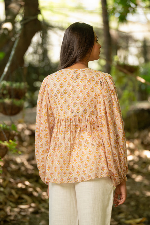 Peach Floral Top