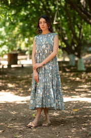 Blue Tiered Maxi Dress