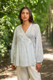 Blue Angrakha Top