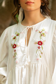 White Embroidered Dress