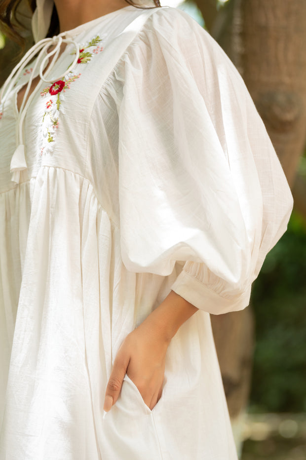 White Embroidered Dress