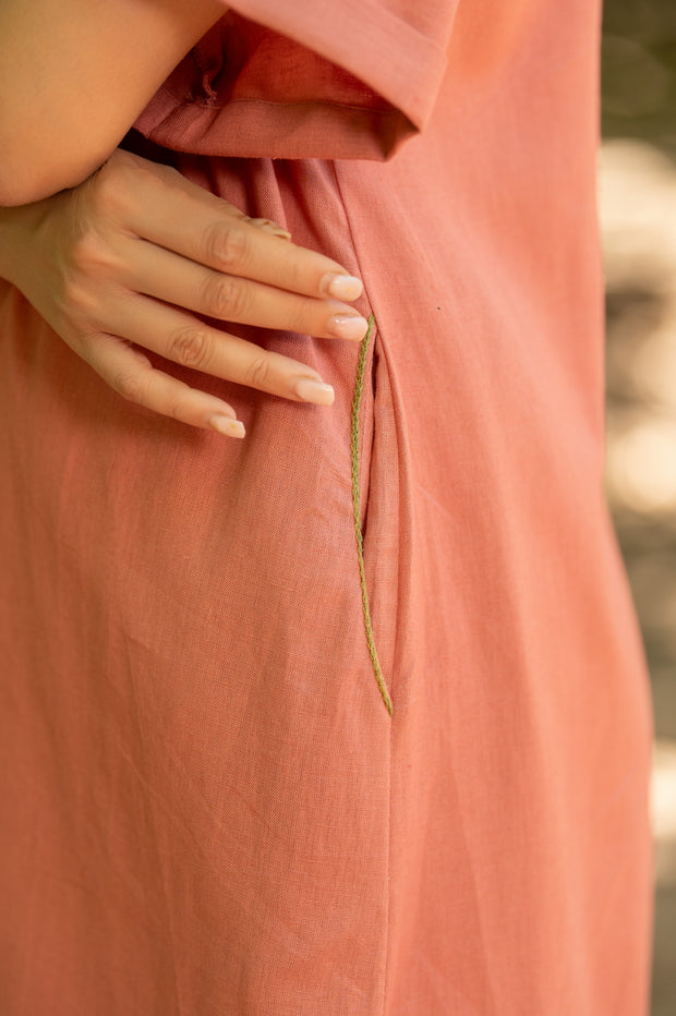 Pink Cotton Flex Kurta Set