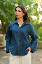 Blue Cotton Flex Shirt