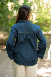 Blue Cotton Flex Shirt