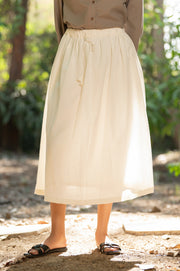 White Cotton Flex Skirt