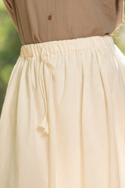 White Cotton Flex Skirt