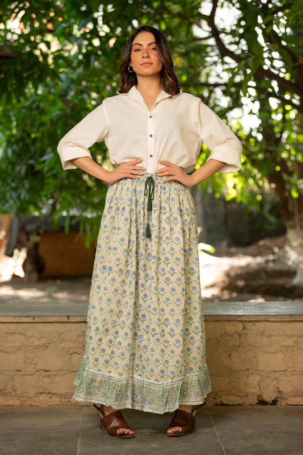 Block Printed Cotton Skirt