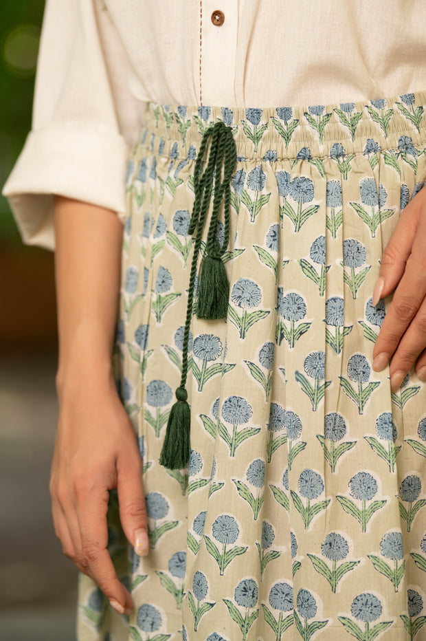 Block Printed Cotton Skirt