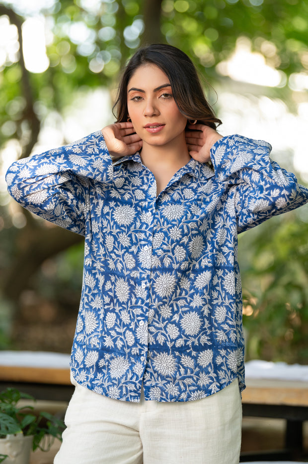 Blue Printed Shirt