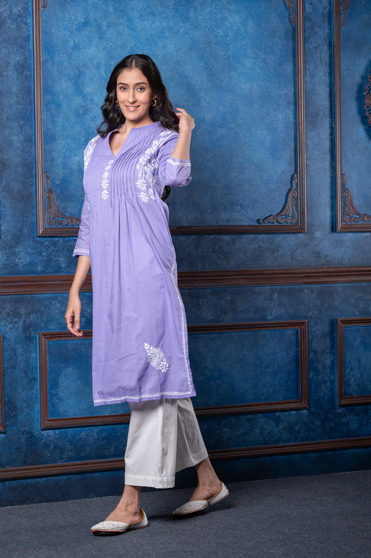 CHIKANKARI EMBROIDERED KURTI