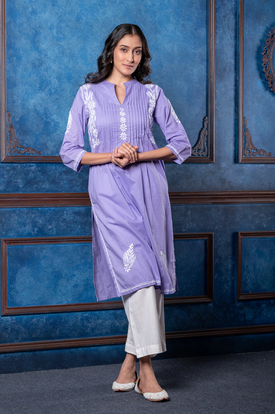 CHIKANKARI EMBROIDERED KURTI