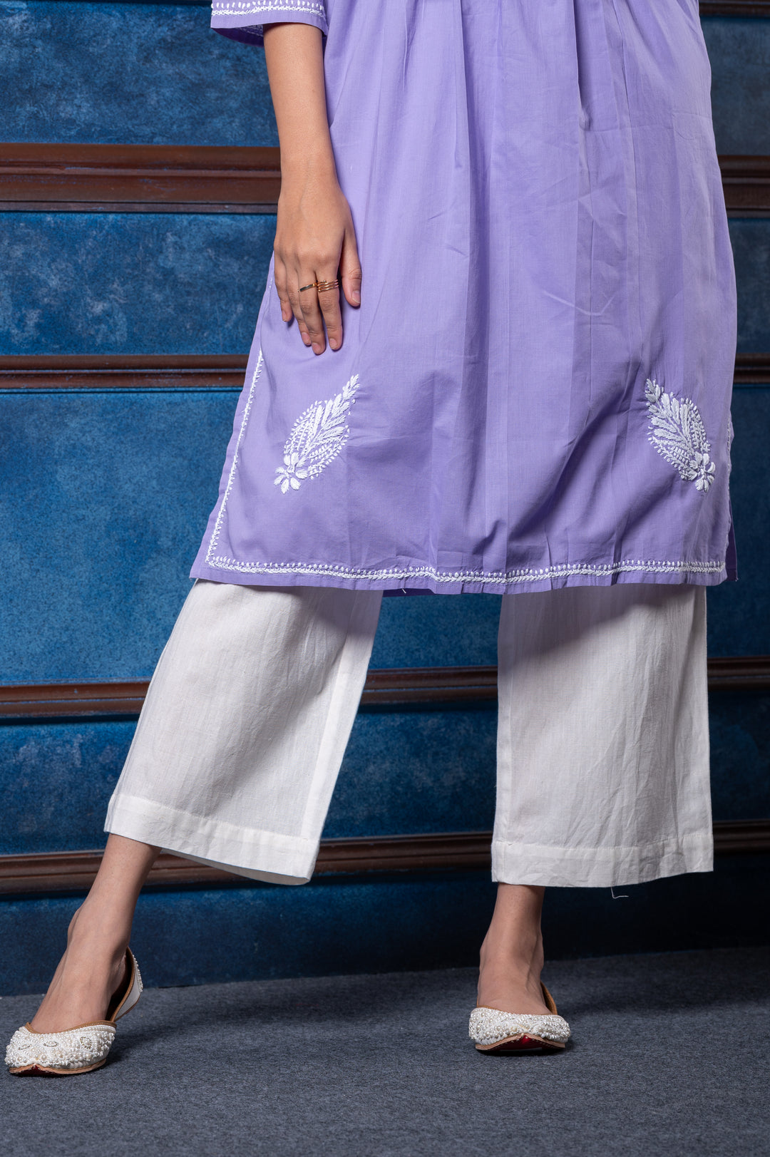 CHIKANKARI EMBROIDERED KURTI