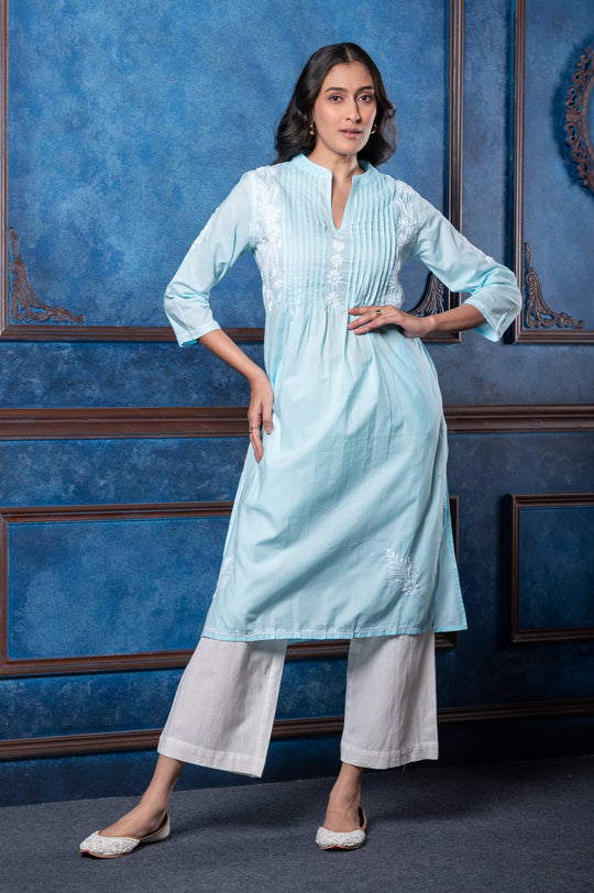 CHIKANKARI EMBROIDERED KURTI