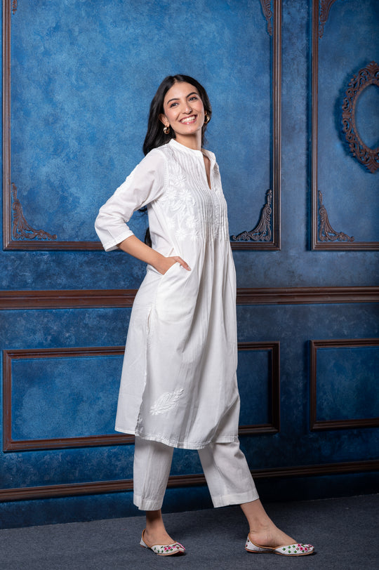 CHIKANKARI EMBROIDERED KURTI