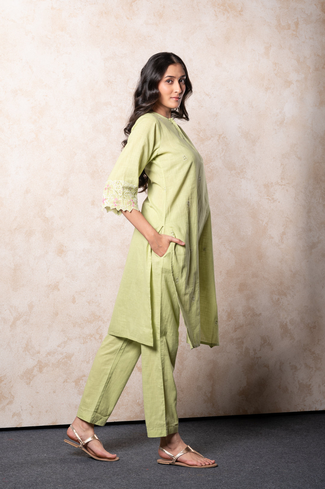 Light Green Embroidered Co-ords