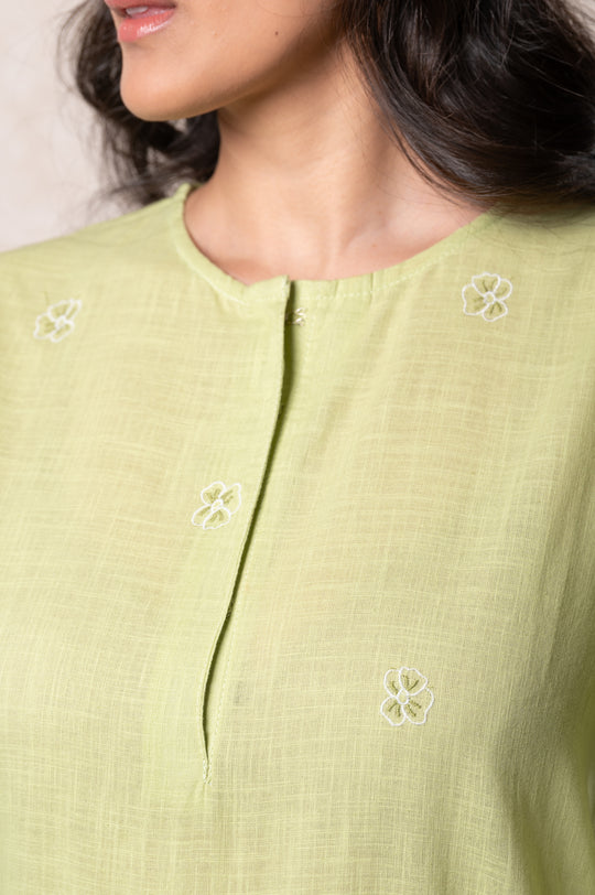 Light Green Embroidered Co-ords