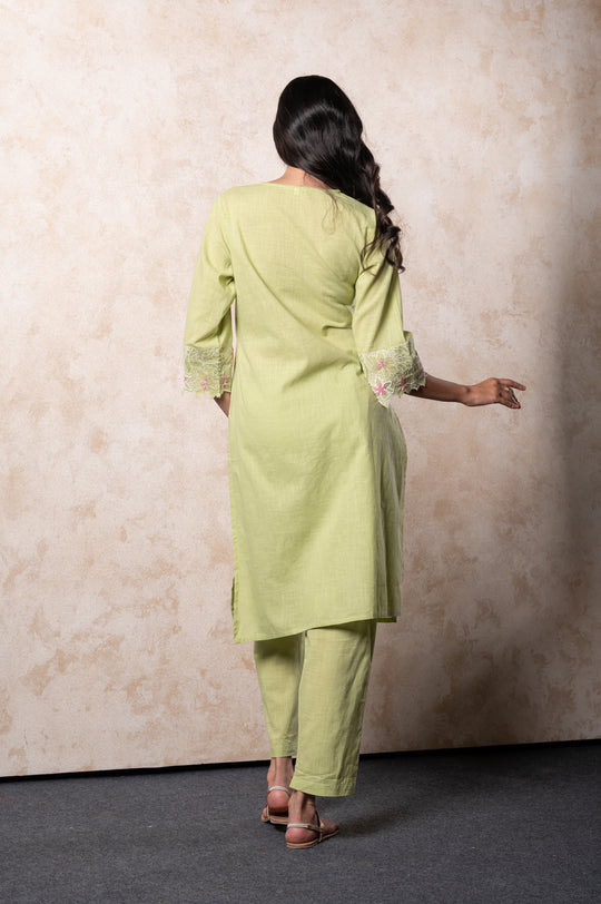 Light Green Embroidered Co-ords