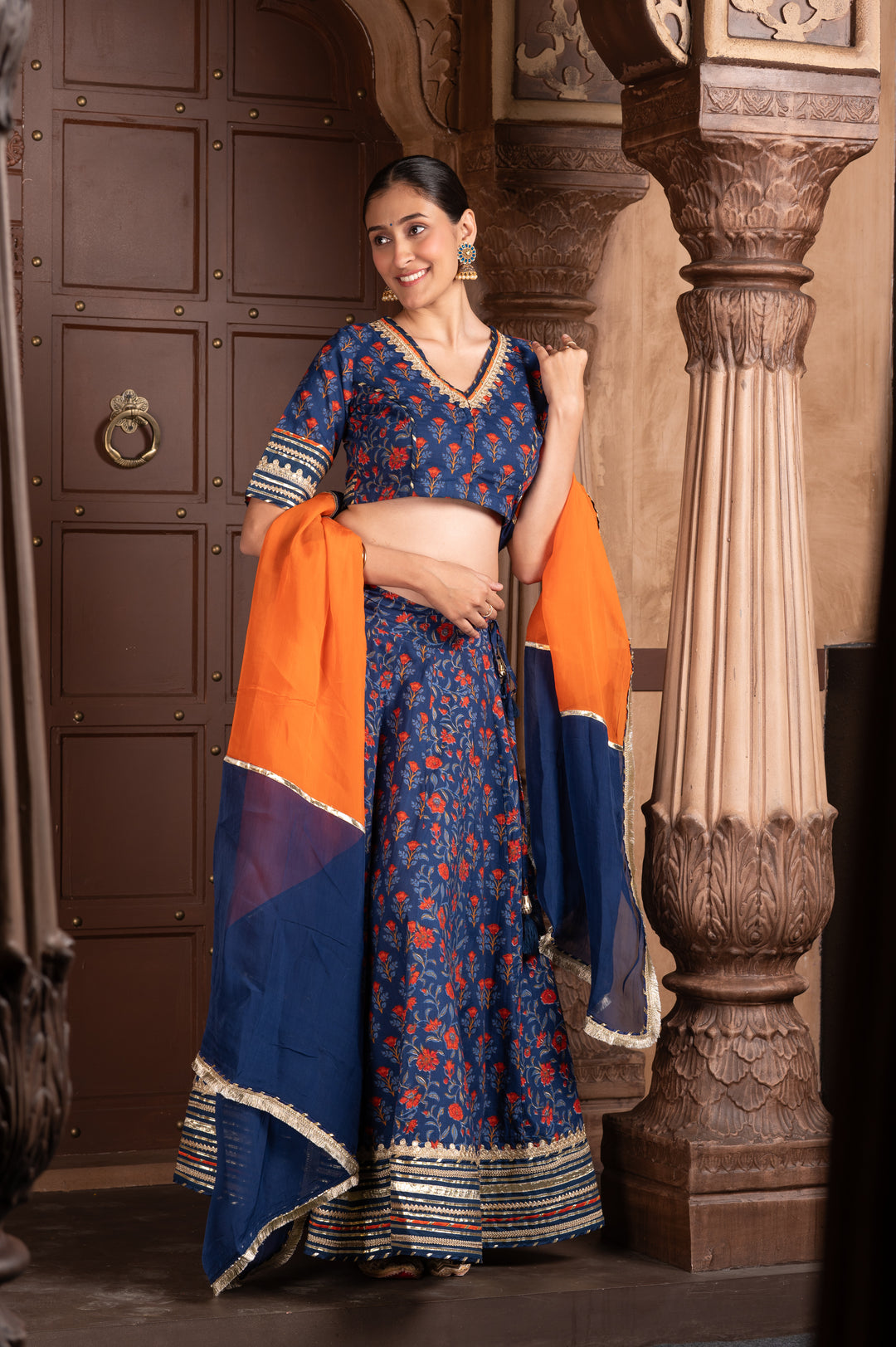 Women's Gota work Handcrafted Cotton Lehenga Set