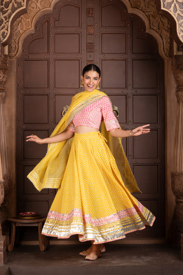 Women's Gota work Cotton Lehenga Set