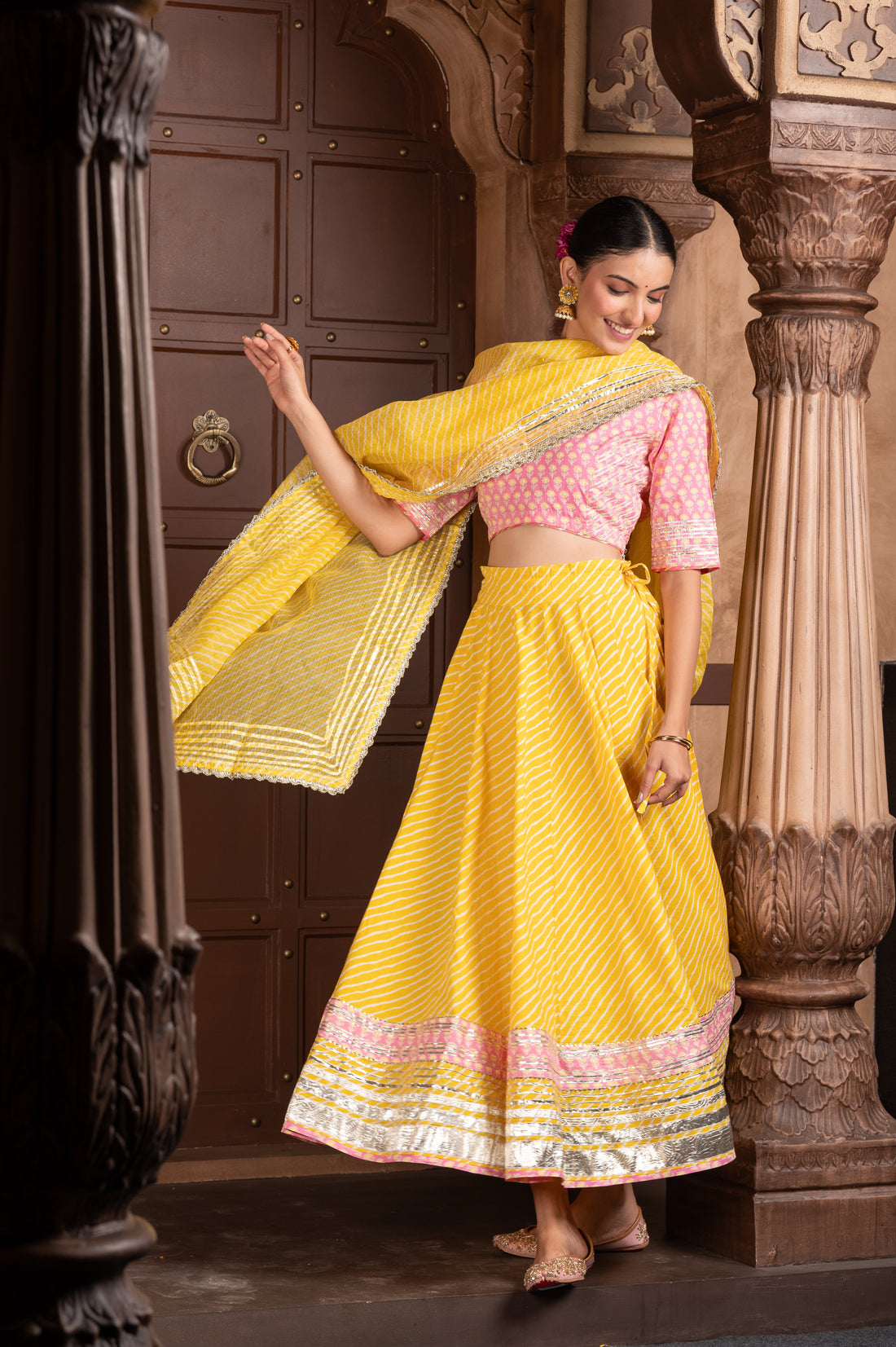 Women's Gota work Cotton Lehenga Set