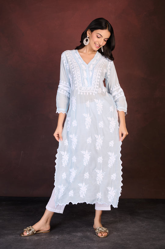 Light Blue Chikankari Kurta