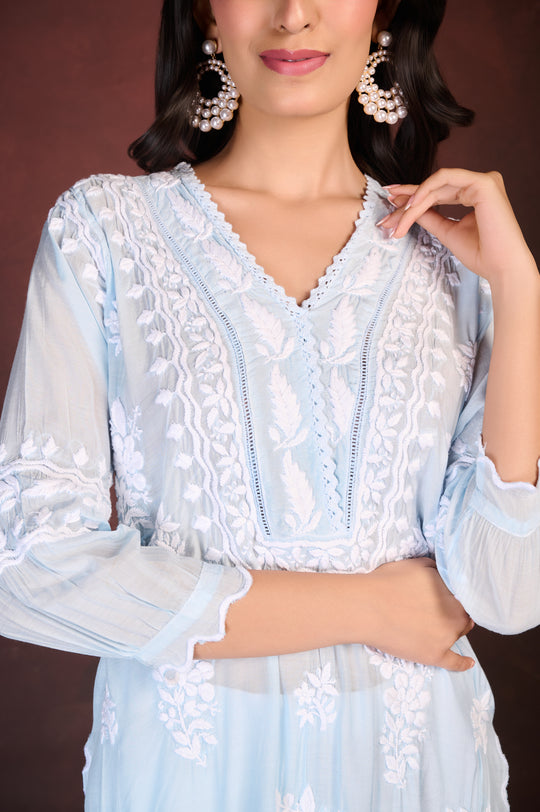 Light Blue Chikankari Kurta