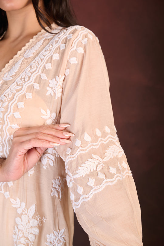 Light Beige Chikankari Kurta