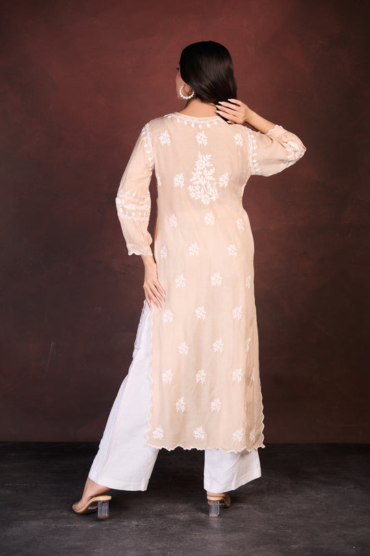 Light Beige Chikankari Kurta