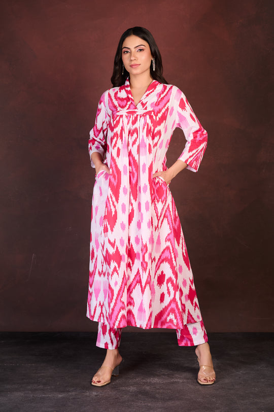 Printed Pink Kurta Set