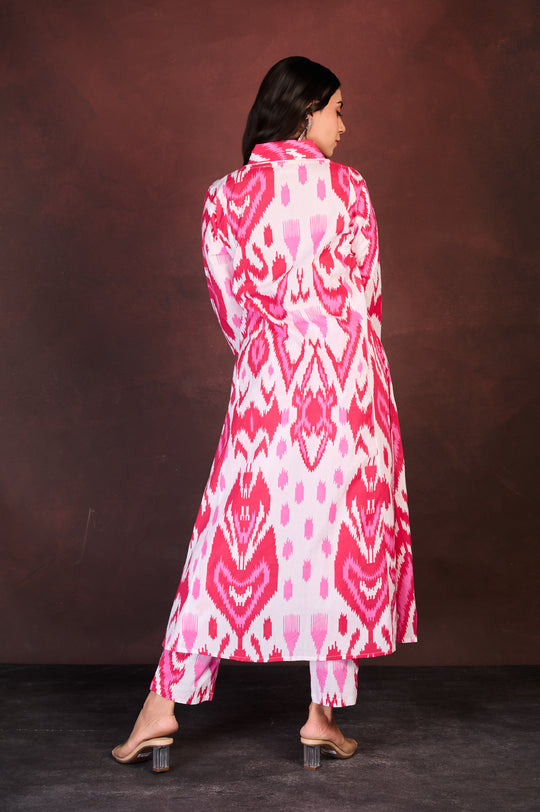 Printed Pink Kurta Set