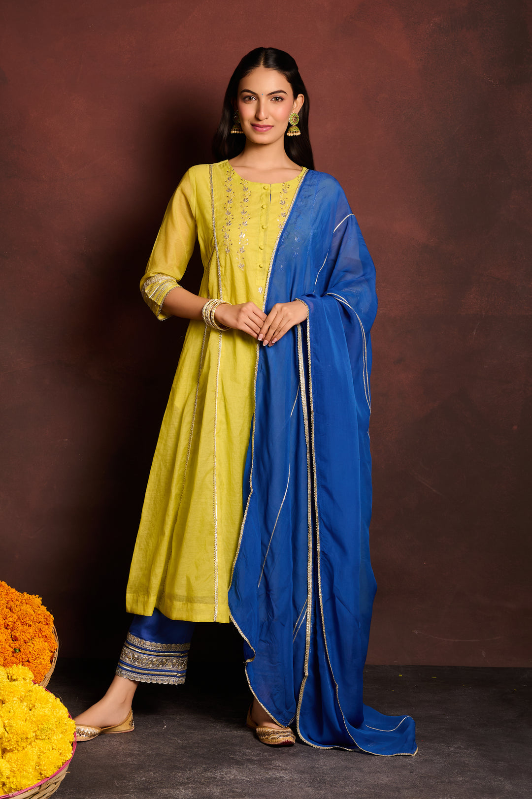 Lime Green A-line suit set