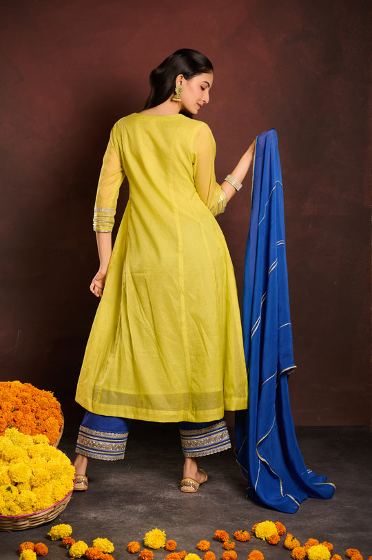Lime Green A-line suit set