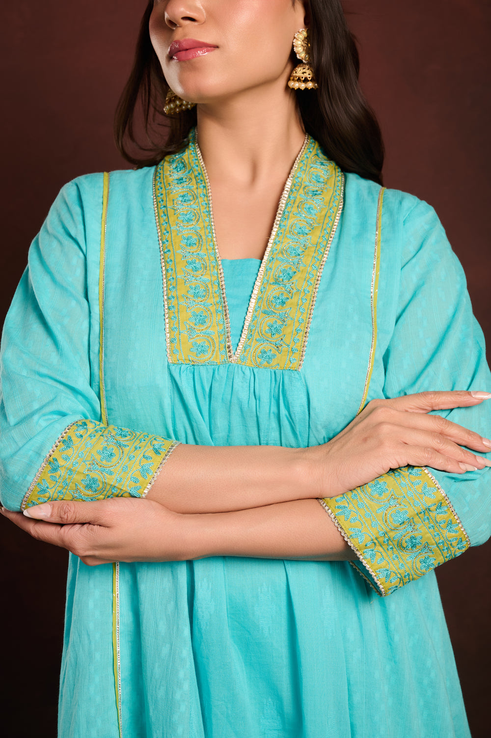 Blue A-line Suit Set
