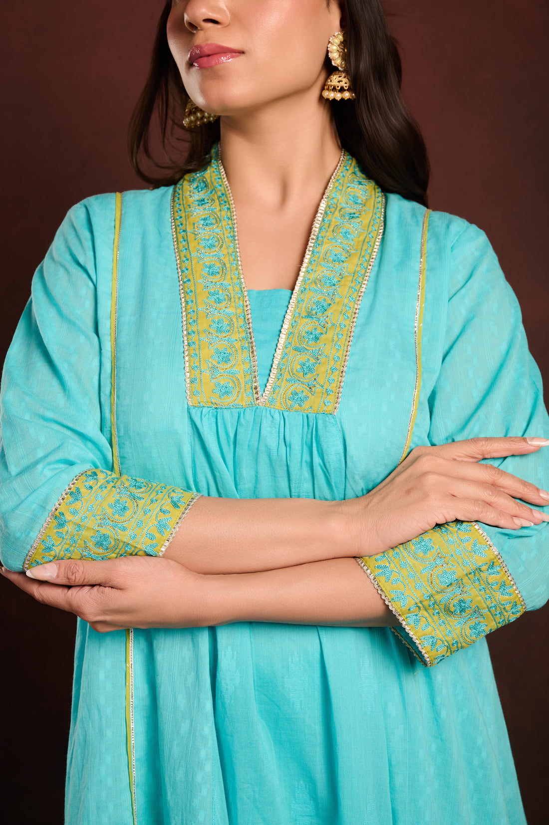 Blue A-line Suit Set