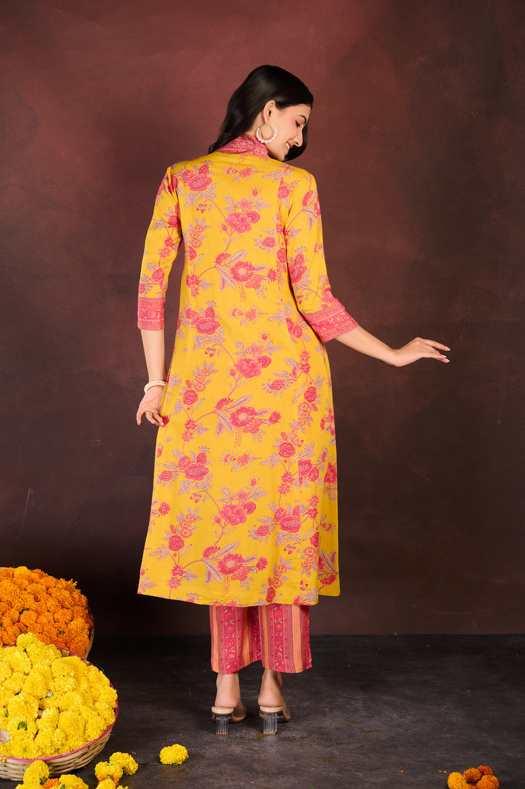Yellow Printed Kurta set