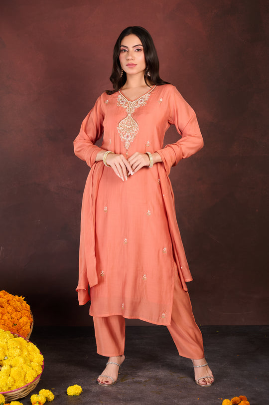 Coral Handwork 3 pc Suit Set