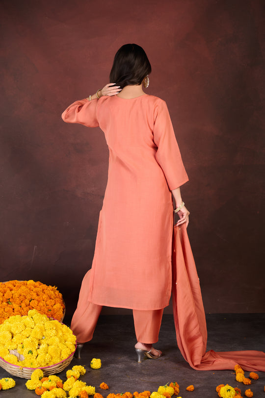 Coral Handwork 3 pc Suit Set