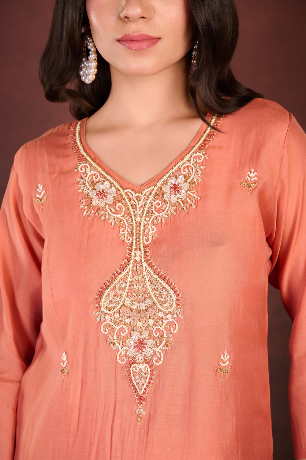 Coral Handwork 3 pc Suit Set