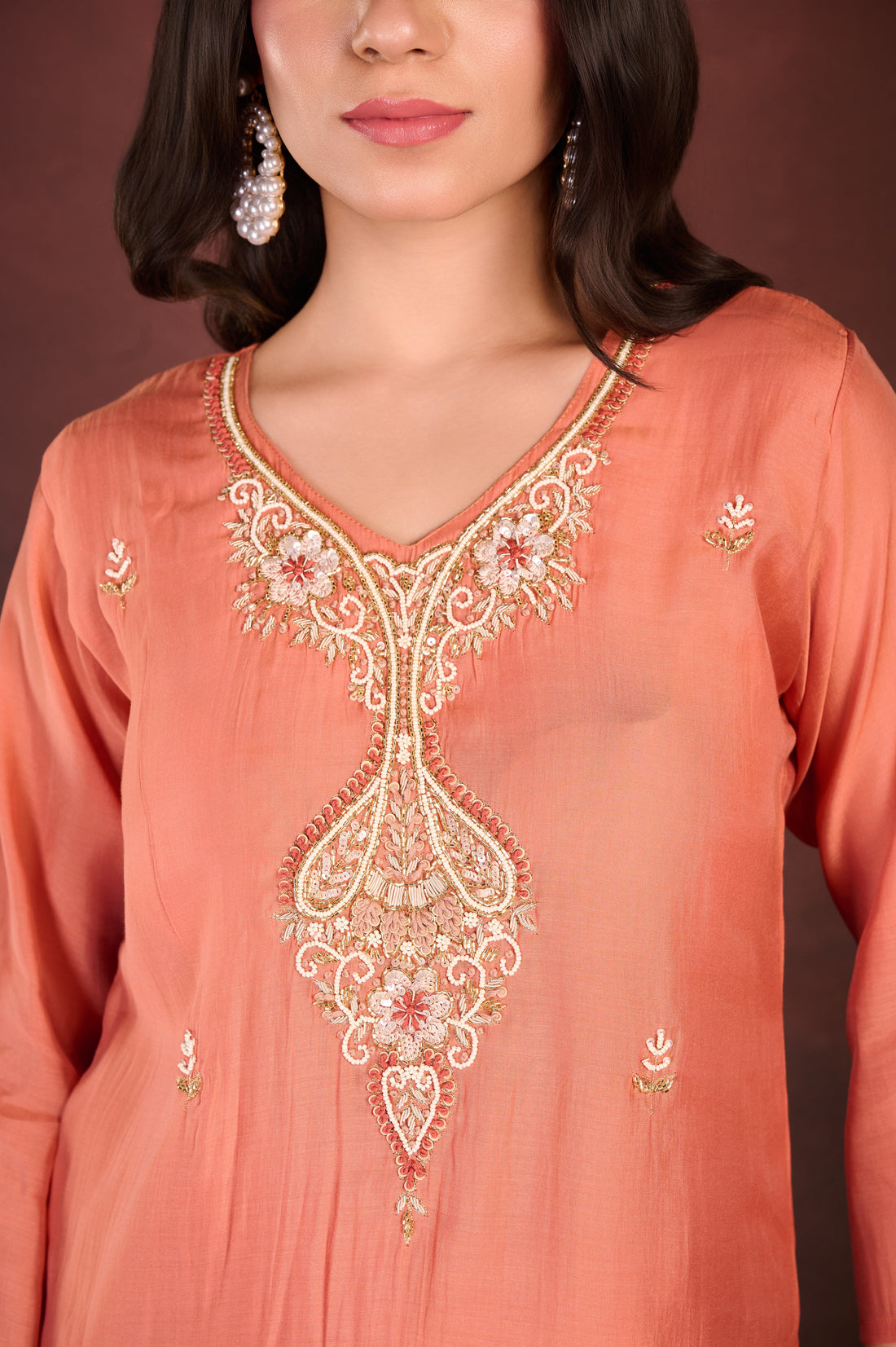 Coral Handwork 3 pc Suit Set