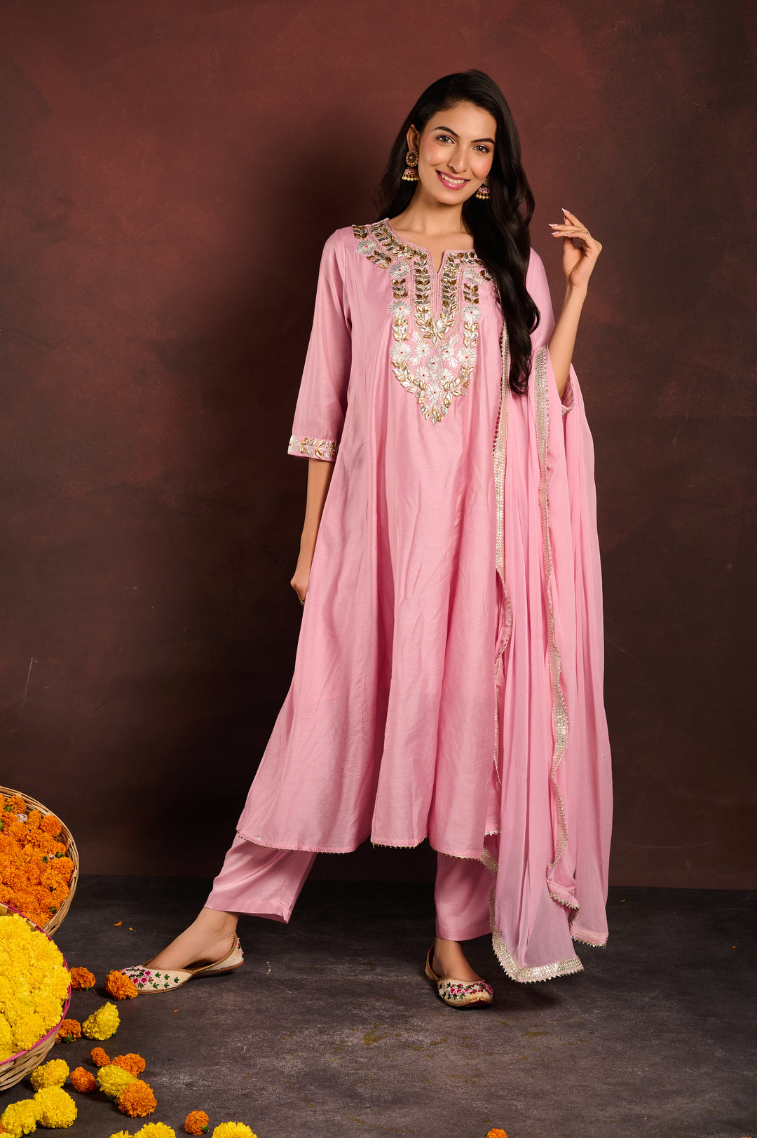 Mauve A-line Suit Set