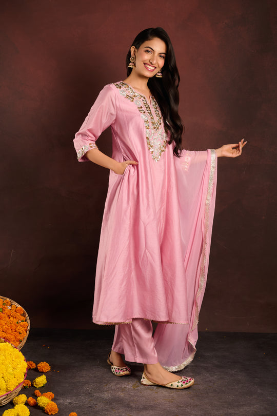 Mauve A-line Suit Set