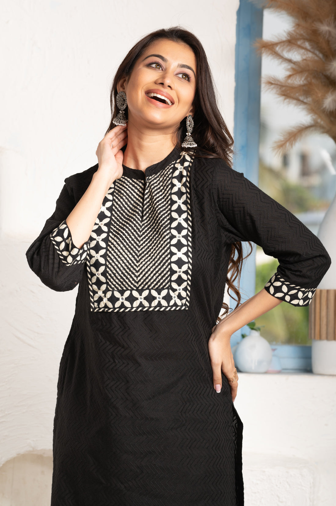 Patch Work Yoke kurta pant set
