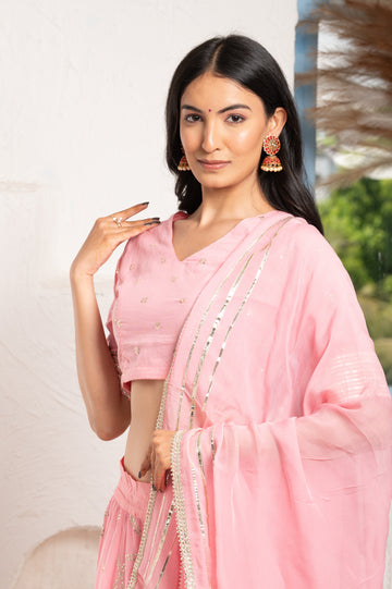 Sequence Work Lehenga Pink