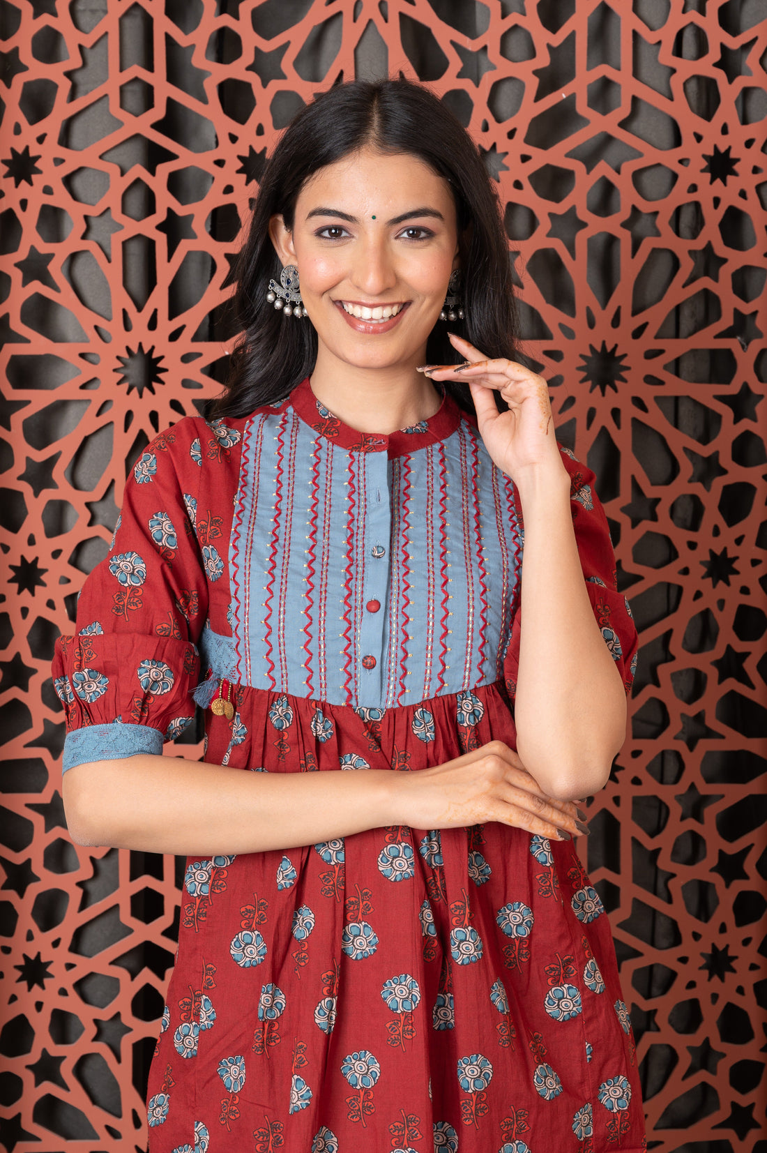 Neck Patch Work kurta set