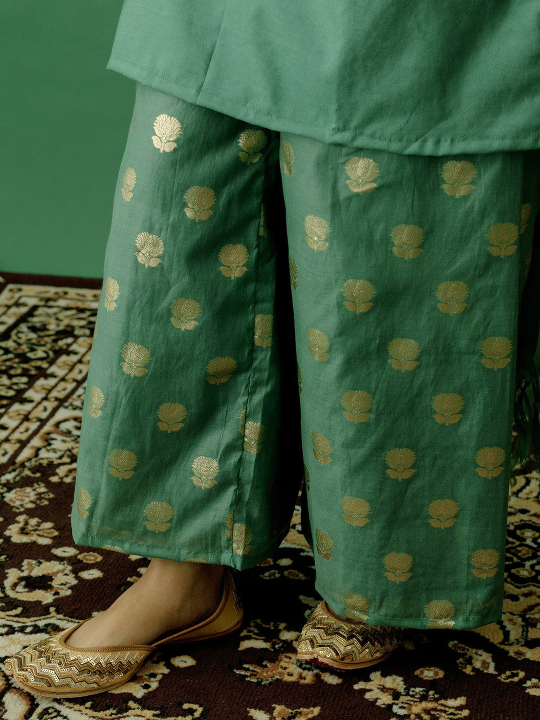 Sea Green Banarasi Suit - Cult91