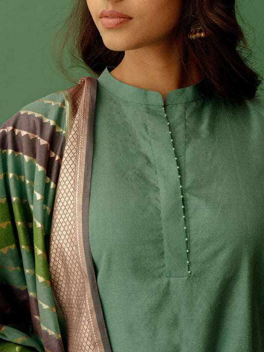 Sea Green Banarasi Suit - Cult91